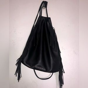 Victoria’s Secret Black Fringe Backpack \\ vintage